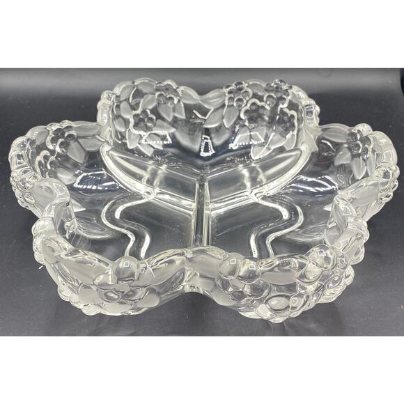 Mikasa Other - Vtg Mikasa Walther Crystal Carmen Satin 3-Part Divided Relish Dish fruit Bowl